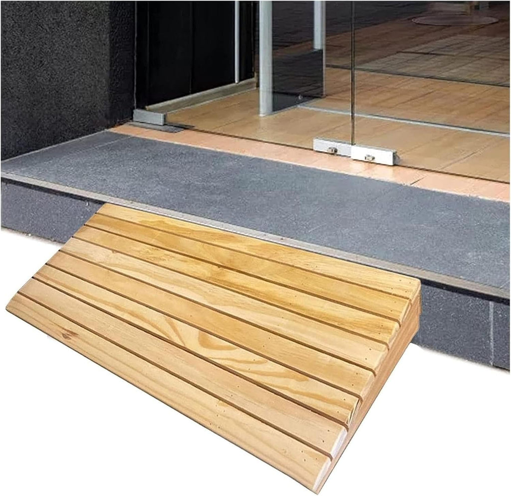SHYP Wheelchair Ramp Portable Non-Skid Wooden Threshold Ramp Wheel Chair Ramp for Home Steps Access Entry Doorways, 2-6 inch Rise (Size : 13.3x11.8x5.1in/33.8x30x13cm)