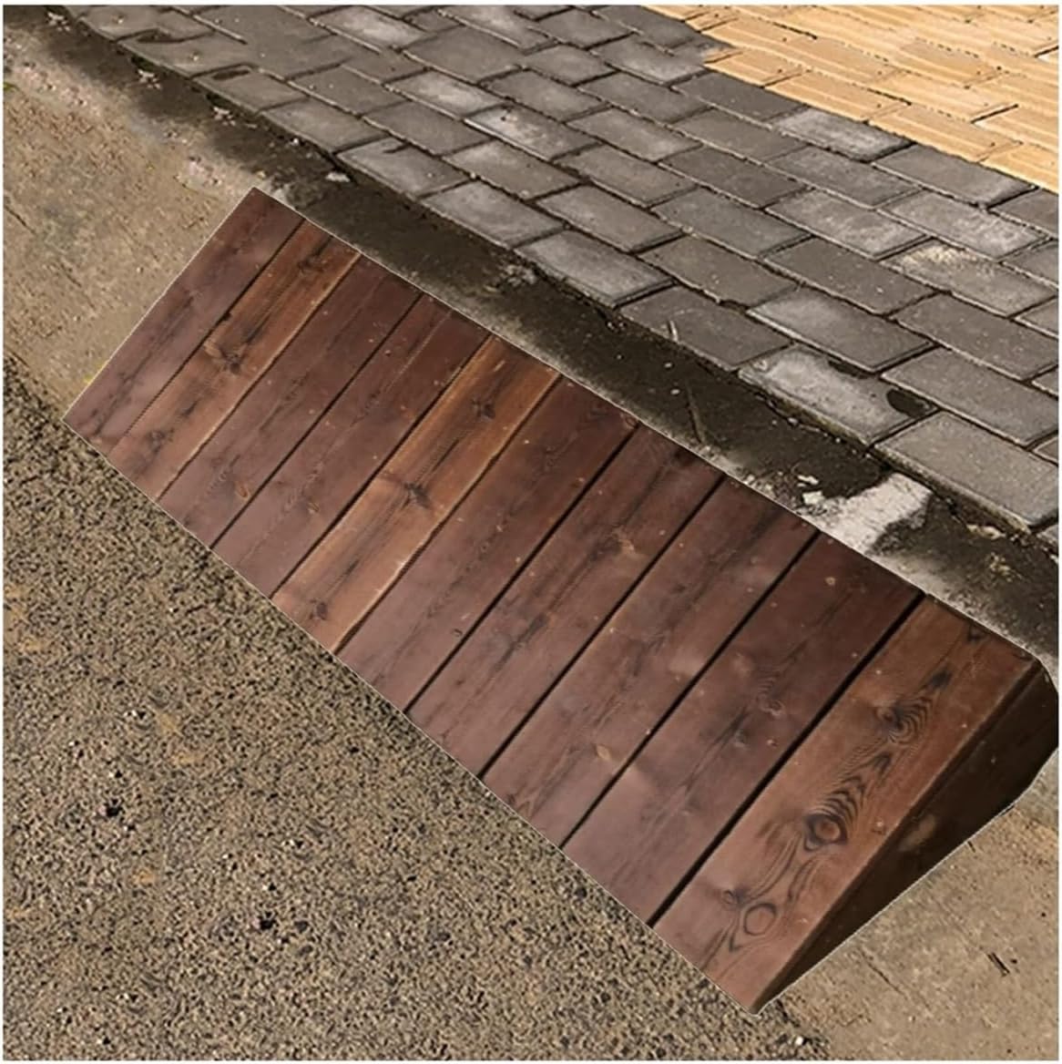 Wooden Threshold Ramp, 4/7/8/10 Inch Rise Non-Slip Loading Ramp for Wheelchair/Bike/Scooter, Portable Curb Ramp for Steps/Car/Doorway(23.6x27.6x7.9in)
