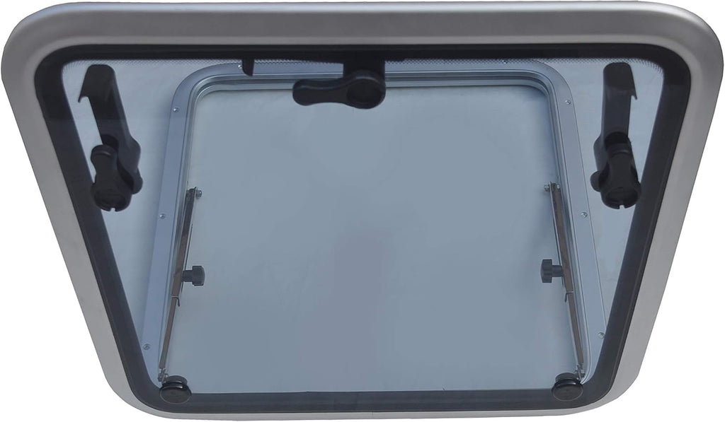 Square Deck Hatch/Marine Hatch Porthole - Anodized Aluminum Hatch with Tempered Glass for Boat/Yacht/RV