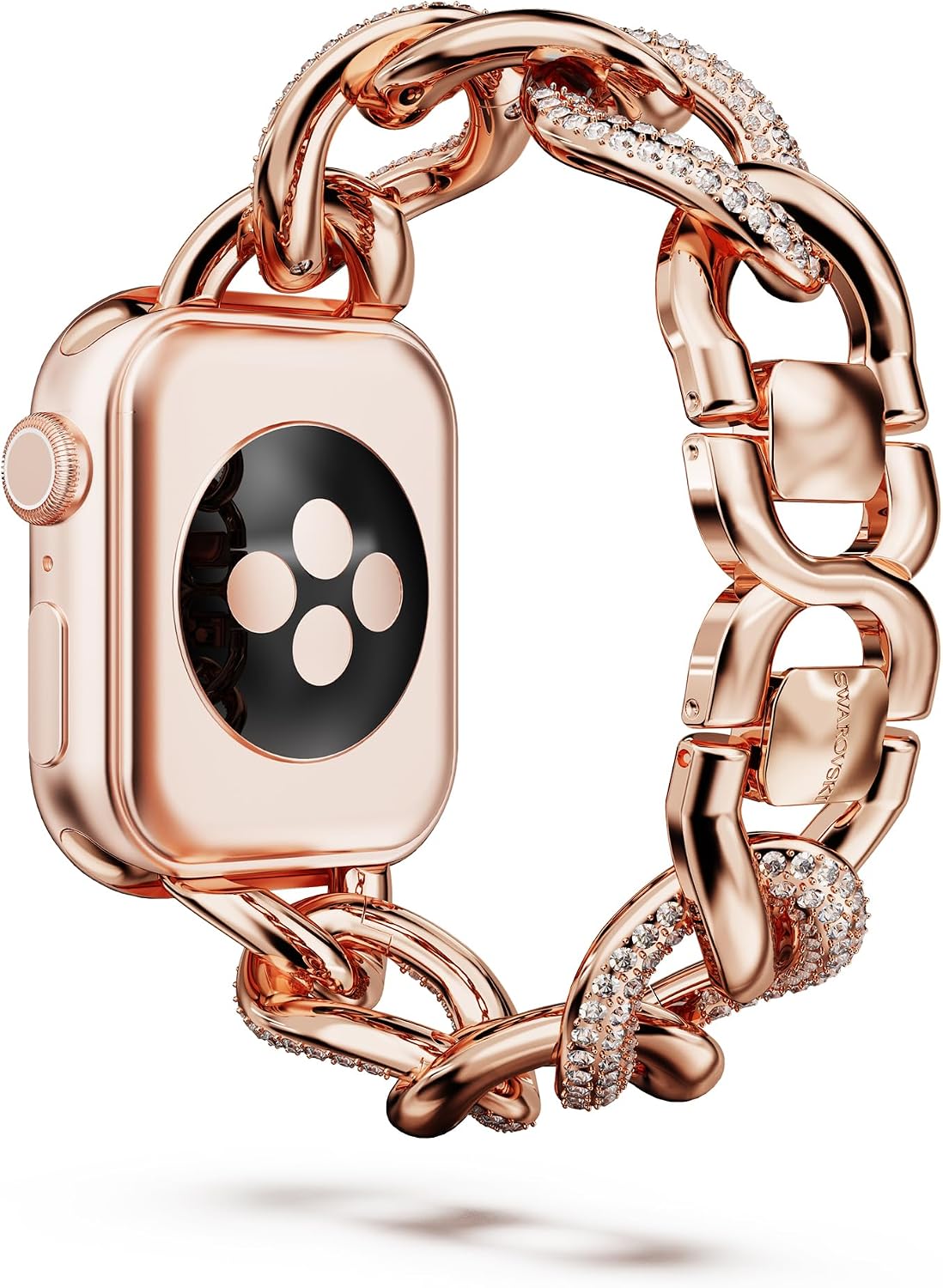 Swarovski Sparkling chain strap, For Apple Watch® 40mm & 41mm, Rose gold tone, Rose gold-tone finish