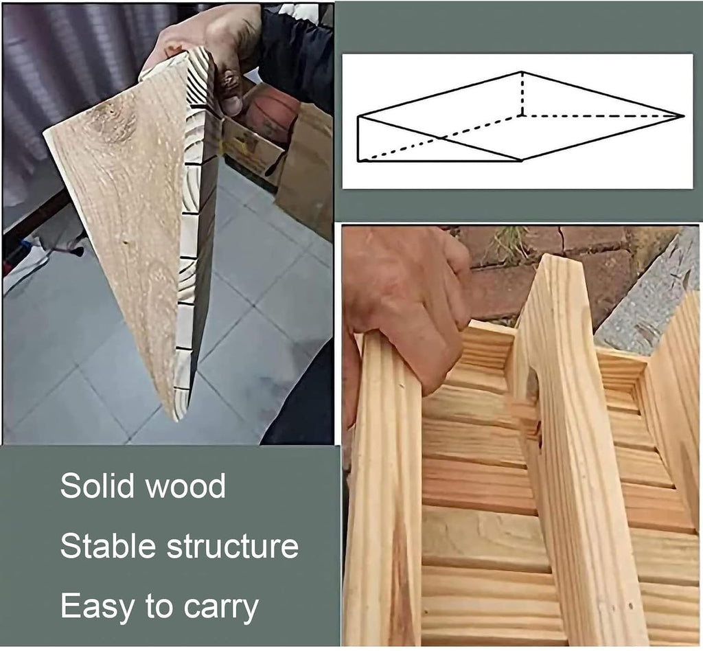 SHYP Wheelchair Ramp Portable Non-Skid Wooden Threshold Ramp Wheel Chair Ramp for Home Steps Access Entry Doorways, 2-6 inch Rise (Size : 15.3x13.8x5.9in/38.8x35x15cm)