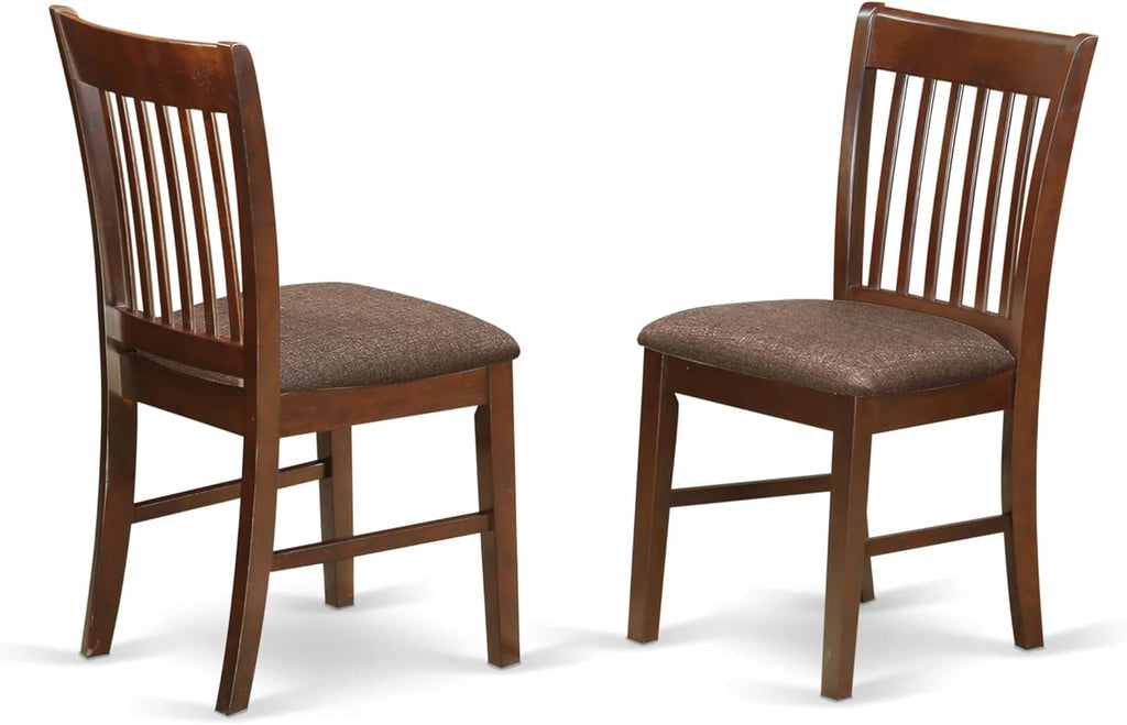 East West Furniture DUNO5-MAH-C 5 Piece Dinette Set for 4 Includes a Rectangle Dining Room Table and 4 Linen Fabric Upholstered Dining Chairs, 36x60 Inch, Mahogany
