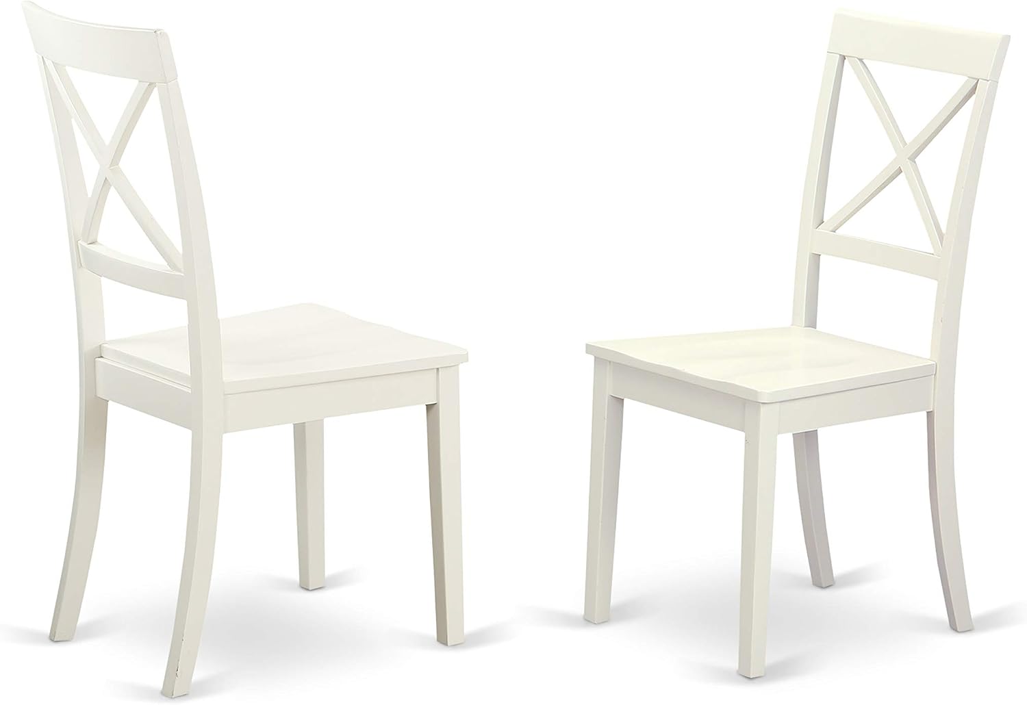 East West Furniture DLBO3-WHI-W 3 Piece Dining Room Table Set Contains a Round Kitchen Table with Dropleaf and 2 Dining Chairs, 42x42 Inch, Linen White