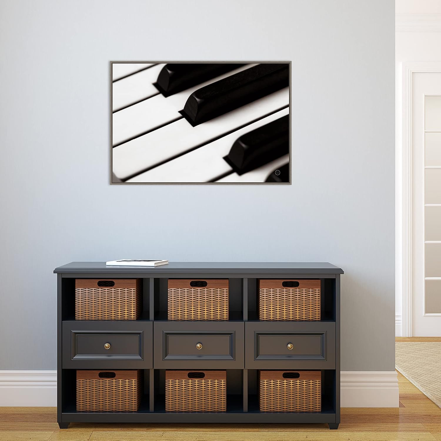 Amanti Art Framed Canvas Wall Art 23x33 Piano Lounge IV by Nathan Larson, Framed Wall Art Canvas, Music Artwork, Country Rustic Decor, Large Poster Painting for Living Room, Bedroom, Bathroom,