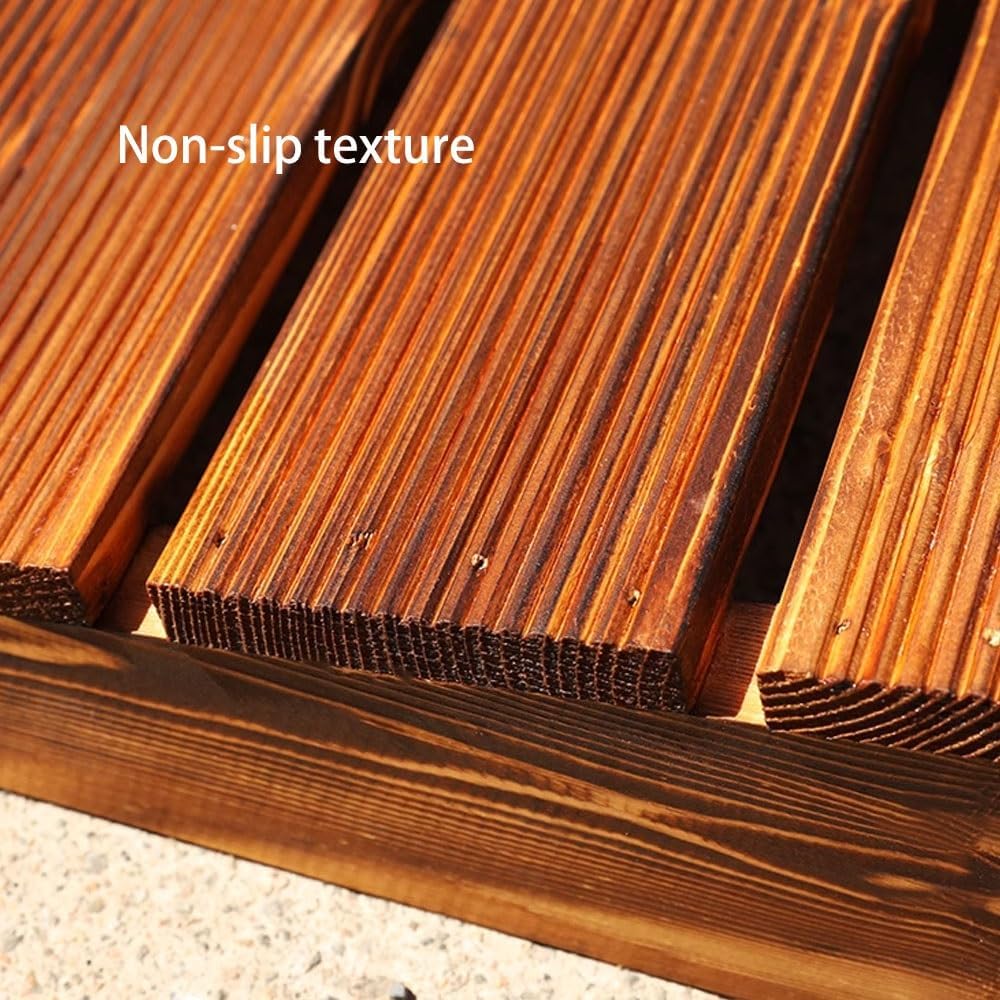 Wooden Threshold Ramp with Non-Slip Grooves, Portable Wood Wheelchair Ramps, Doorway Ramp for Walkers, Trolleys, Scooters, Sweepers(Coffee,30x30x8cm(12x12x3.1in))