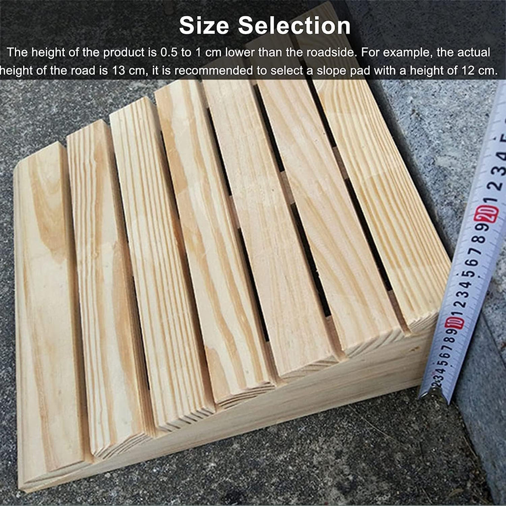 Wooden Threshold Ramps for Doorways, Portable Non-Skid Curb Ramp for Move Wheelchair/Bike/Scooter(9cm Tall)