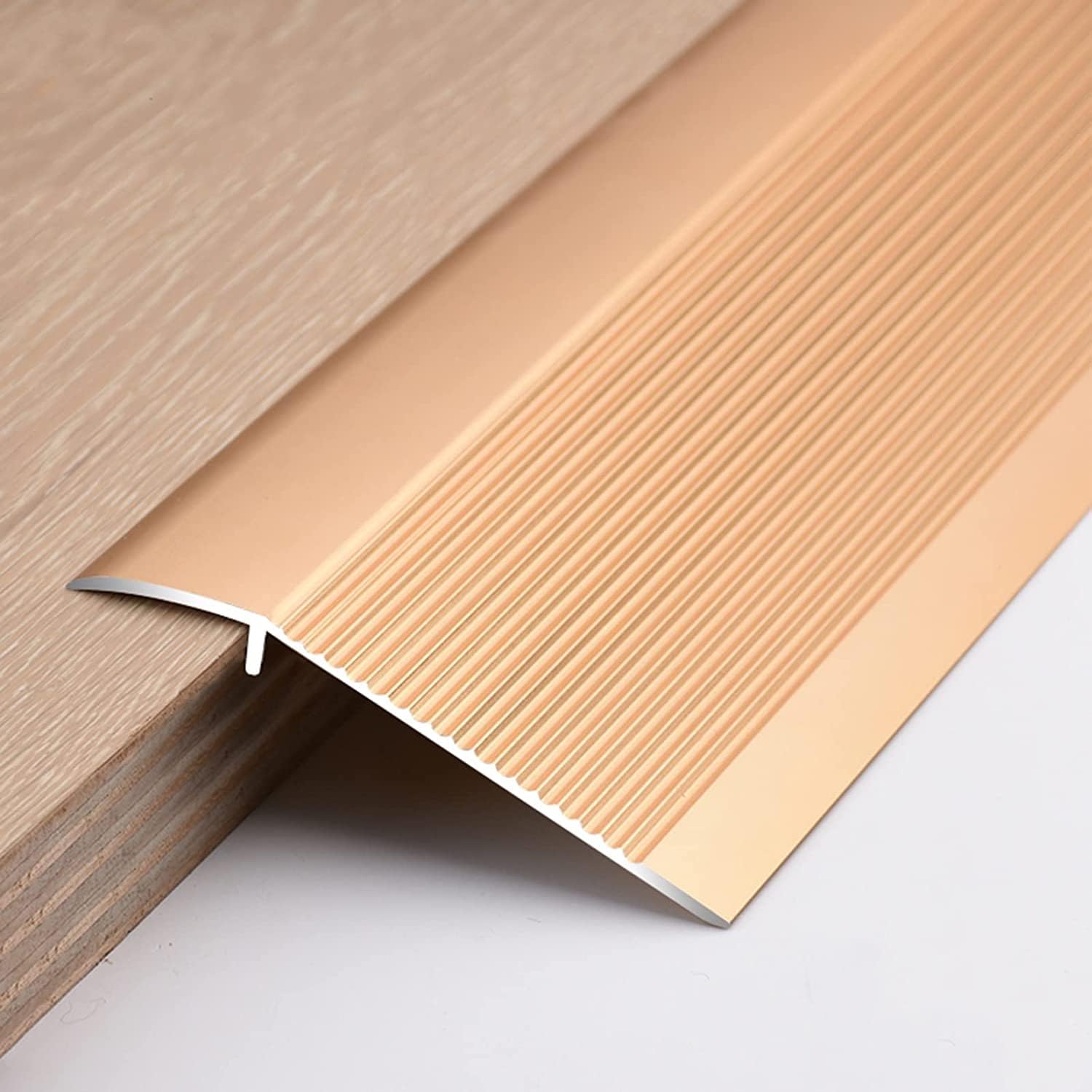 Carpet edging Floor Transition Strip Walker Entry Ramp,Transition Strip Extra Wide 4' Floor Transition Strip Heavy Duty Aluminum Threshold Strip,Vinyl/Tile/Wood/Laminate Edge Trim Strip,For Different