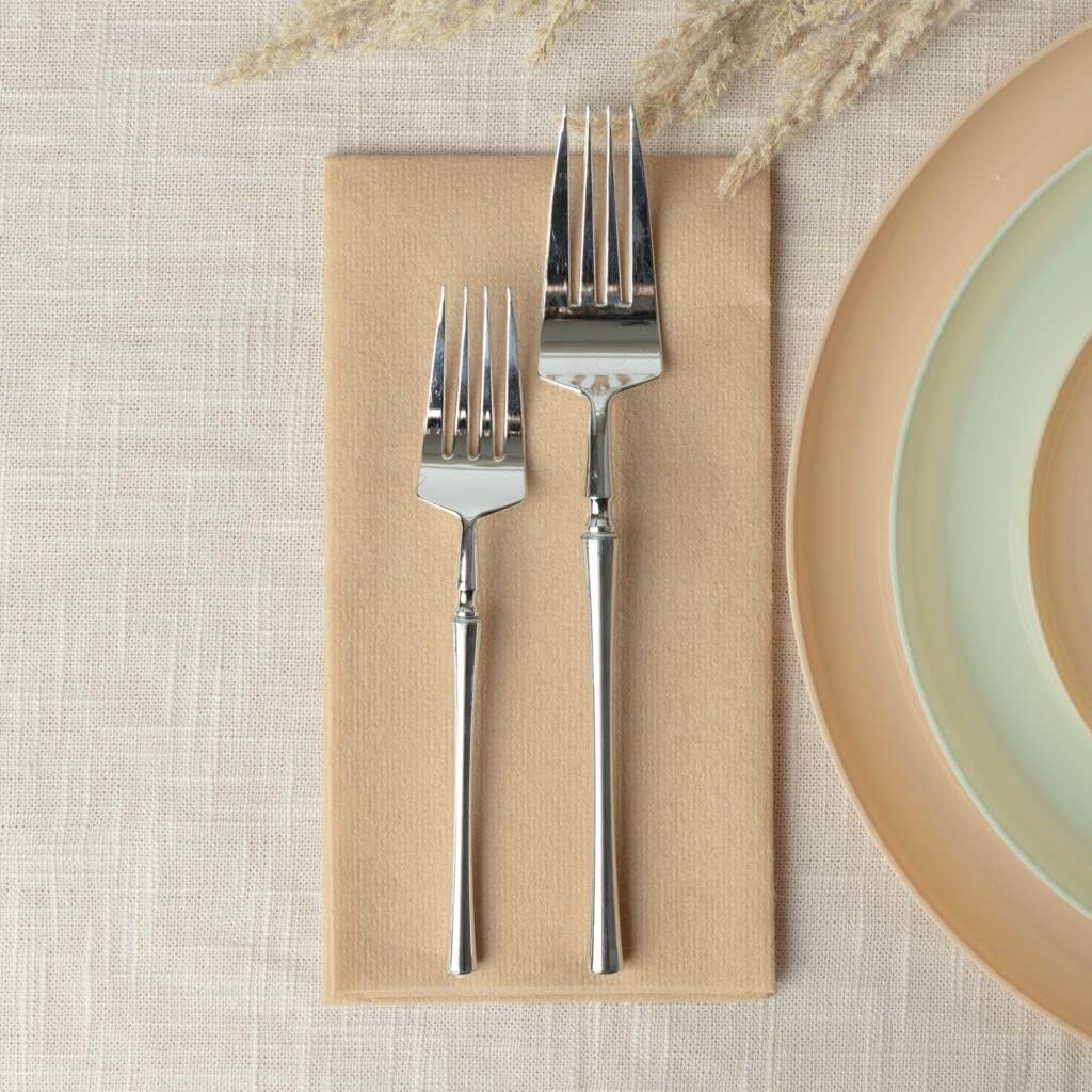Beige Cloth Like Dinner Napkins - 1/6 Fold 12'x16' Single Use Linen Feel Disposable Guest Towels, Absorbent, Soft, Elegant, Bathroom Hand Towel, Party, Wedding, Napkins, Tablesetting, Receptions (480)