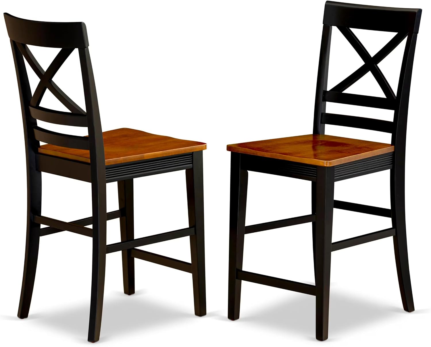 East West Furniture DOQU9-BCH-W 9 Piece Kitchen Table Set Includes a Rectangle Dining Table with Butterfly Leaf and 8 Dining Room Chairs, 42x78 Inch, Black & Cherry