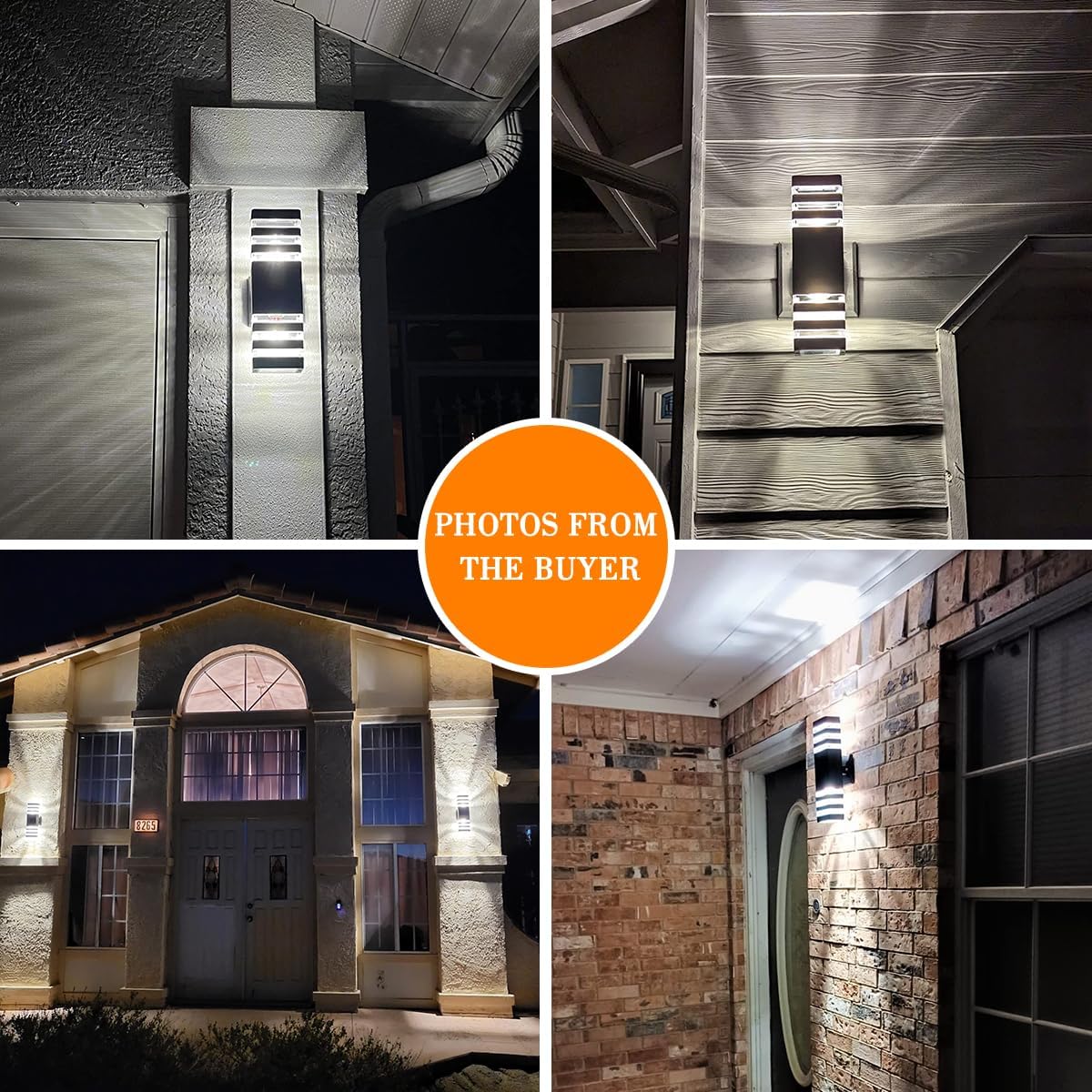 6 Pack Outdoor Lights, 14W IP65 3000K 1100LM Warm White Porch Lights, Aluminum for House Porch Patio Garage