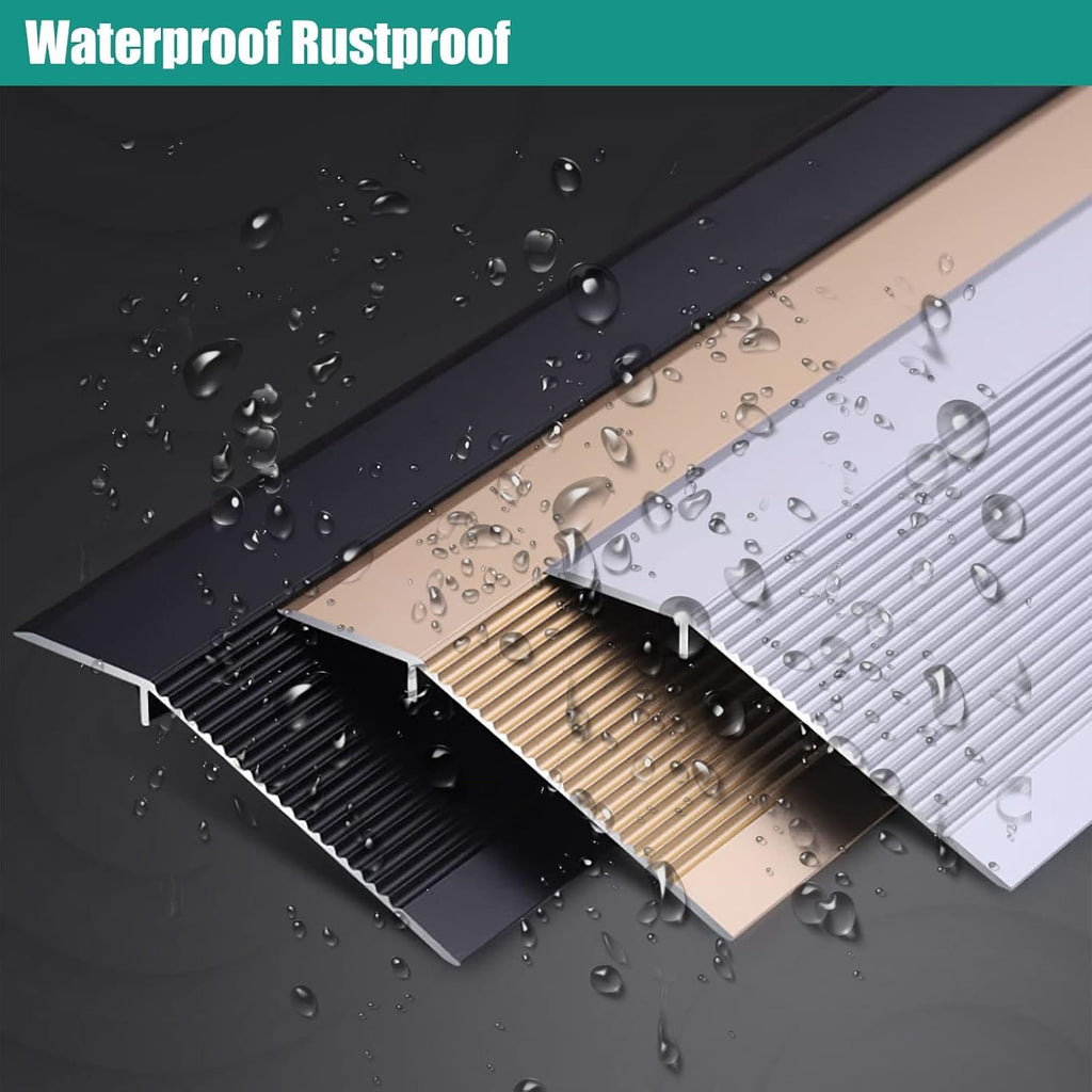 Extra Wide 4inch Floor Transition Strip For High Drop Threshold, Commercial Aluminum Non Slip Reducers Floor Edge Trim for Wood to Tile/ Laminate, 90-175cm Long ( Color : Dark red , Size : 105cm/41.3i