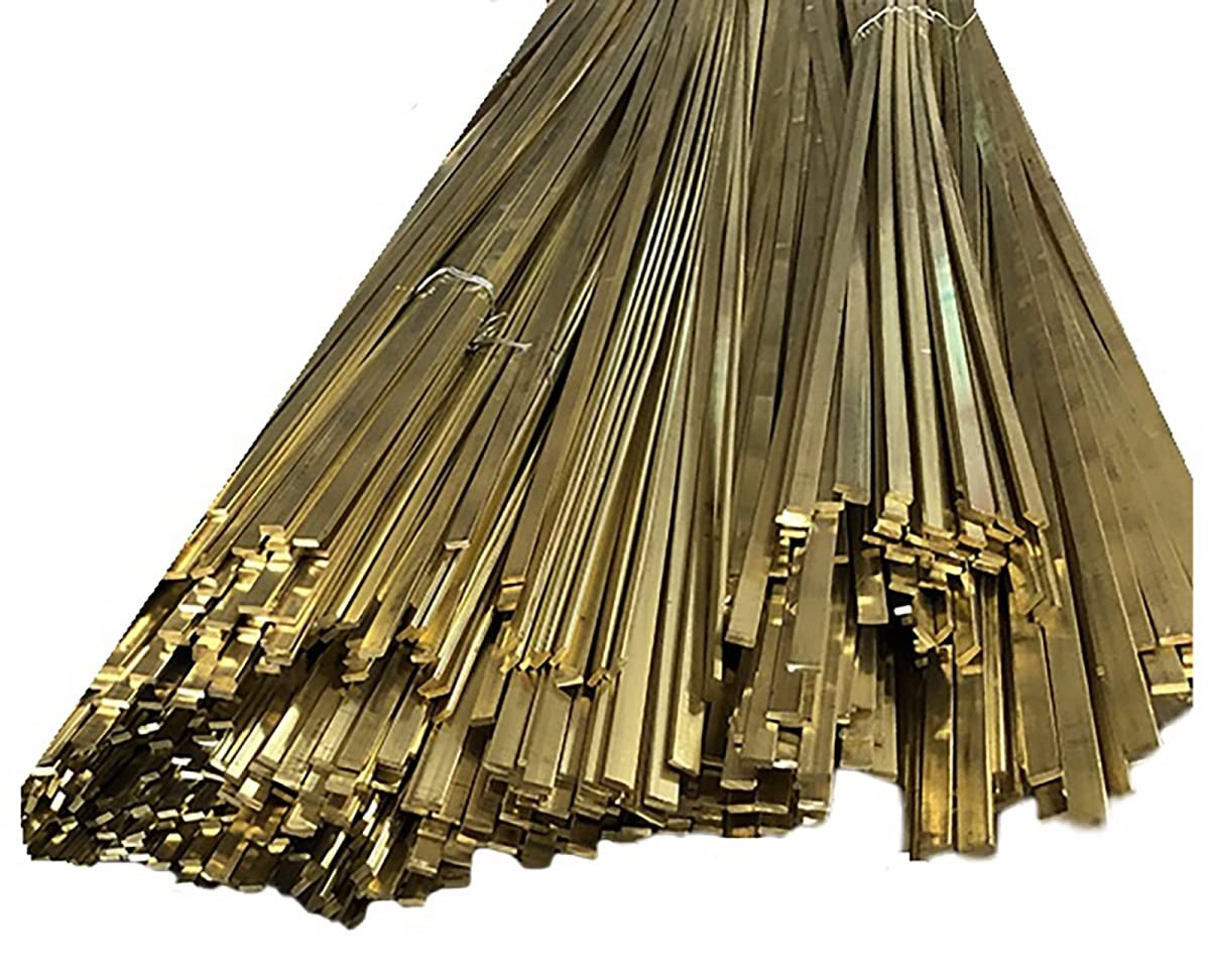 Brass Flat Bar 3mm x 25mm x 57.48 inch / 1460mm Long, 1 Pcs C360 Rectangle Square Metal Solid Brass Bars Stock for Knife Making, Craft Hobby from Bopaodao