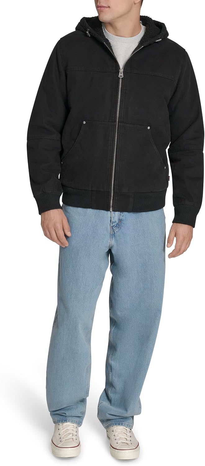 Levi's Men's Workwear Cotton Canvas Hooded Bomber Jacket