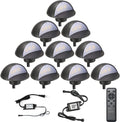 FVTLED LED Deck Lighting Kits, 10pcs WiFi Controller Φ1.97 Low Voltage LED Deck Lighting RGB Recessed Light Compatible with Alexa Google Home Wireless Smart Phone RGB Lamp