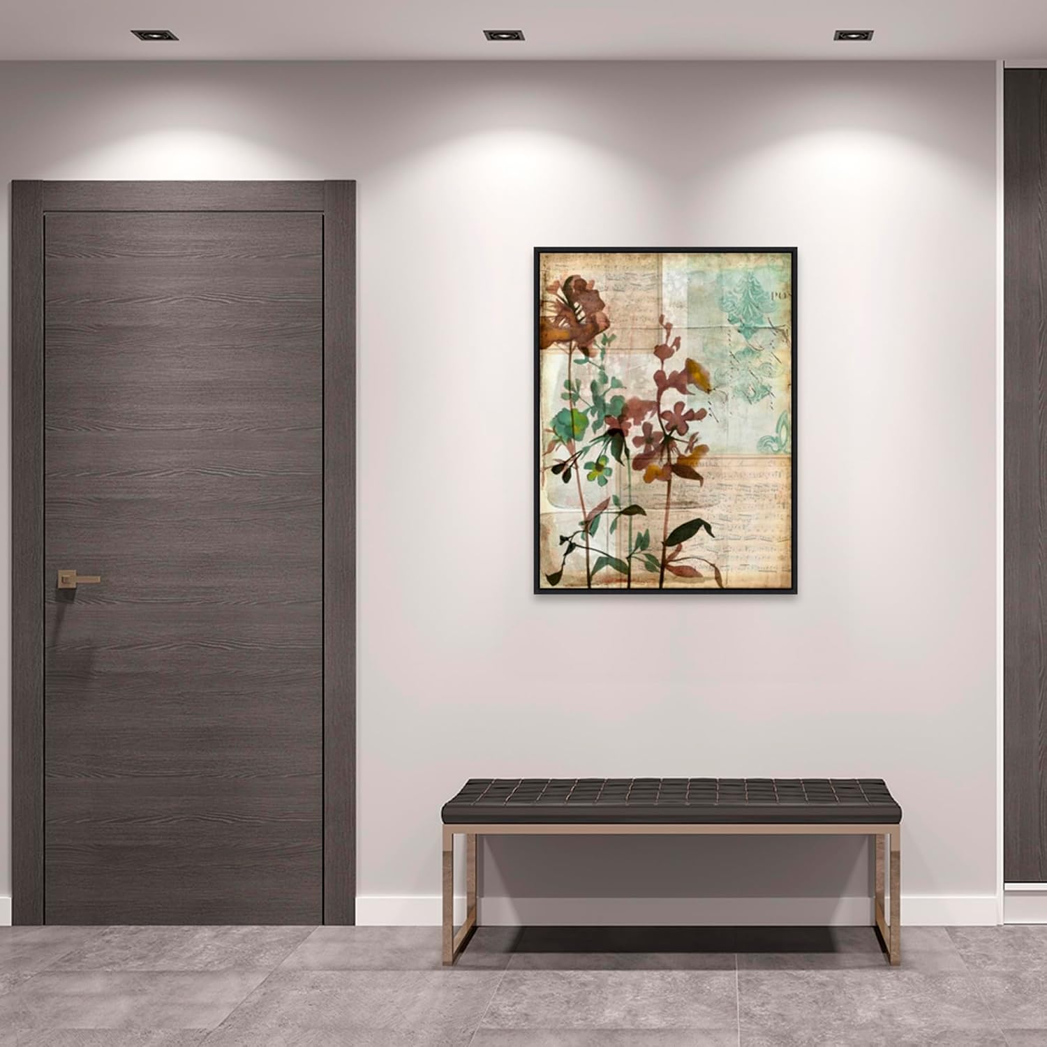 Amanti Art Framed Canvas Wall Art 42x32 Music Box Floral I by Jennifer Goldberger, Framed Wall Art Canvas, Flowers Artwork, Modern Decor, Oversize Poster Painting for Living Room, Bedroom, Bathroom,