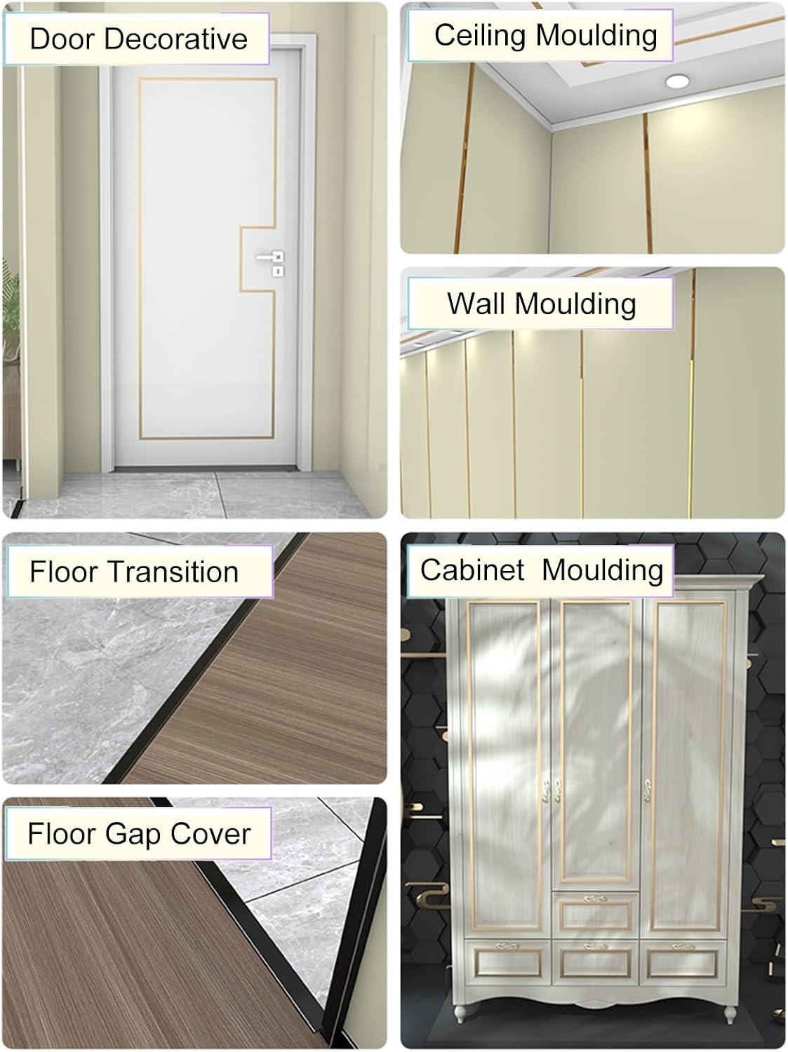 Extra Narrow Metal Floor Divider Cover Transition Strip Black Room Strip,T-Shaped Seam Joining for Door Threshold and Flooring Gaps (W 1 3/10 in/33mm,40 in/101.6cm)