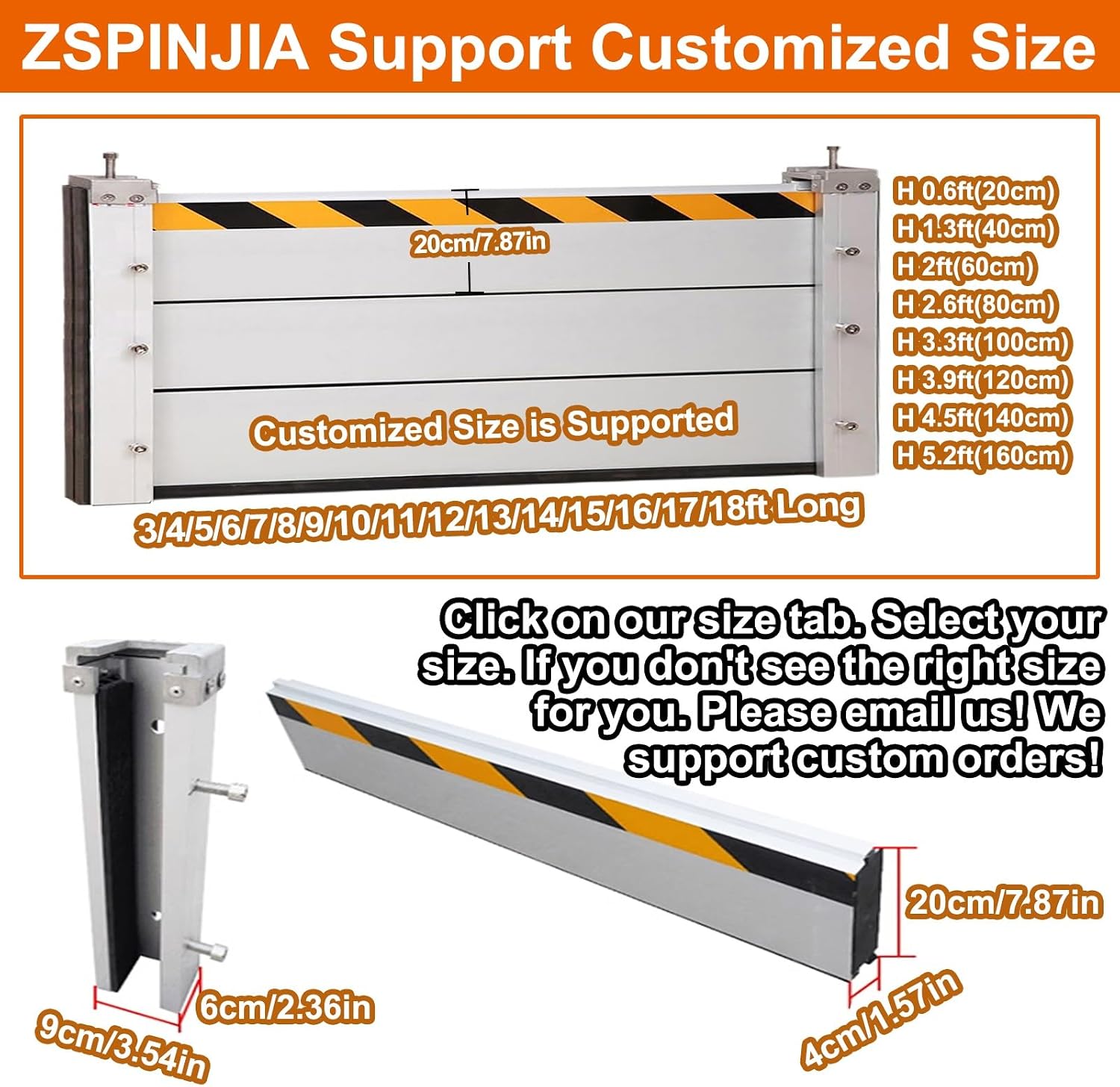 Water Flood Barrier Street Road Outdoor, 3/4/5/6/7/8/9/10/11/12/13/14/15/16/17/18ft Long Aluminum Threshold Anti-Flood Wall, Flood Baffle for Garage/Basement/Front Door/Driveway(H 1.3ft(40cm),17.5ft(5