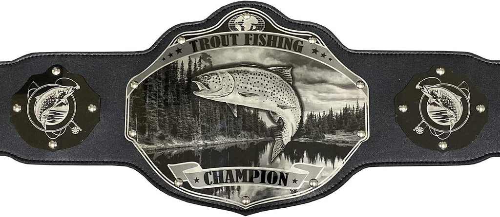 Undisputed Belts Fishing Championship Belt Trophy - Black - Large