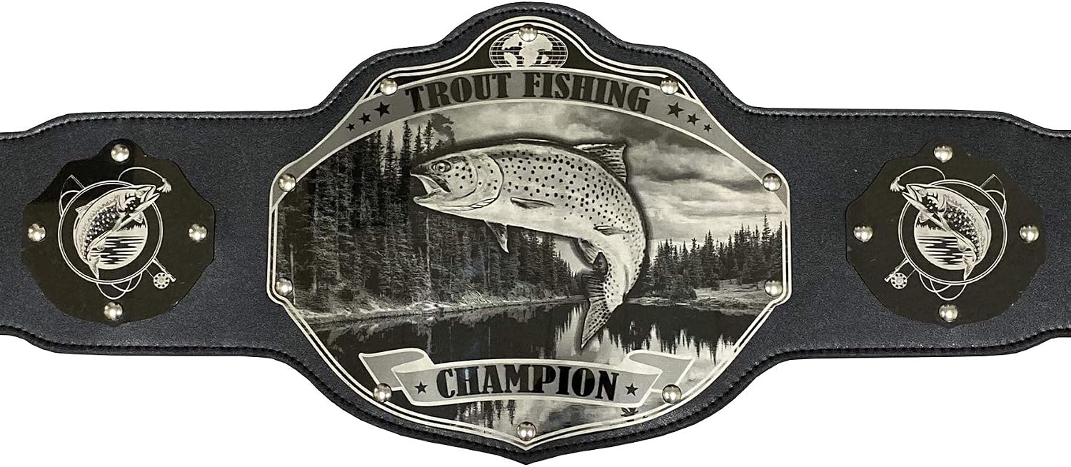 Undisputed Belts Fishing Championship Belt Trophy - Black - Large
