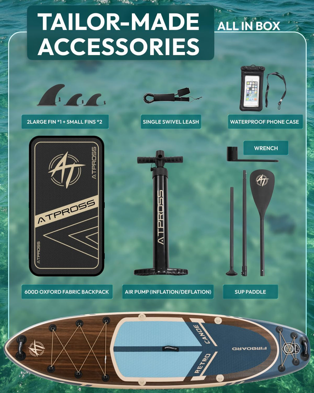 10'6''x33''Inflatable Stand Up Paddle Board, 400lbs Extra Wide Stand Up Paddleboard with Kayak Seat, Anti-Slip EVA Deck Premium SUP Accessories Kit, Non-Slip Stable Deck Boat