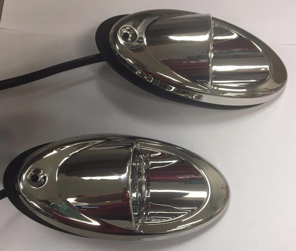 1 PAIR Marine Boat LED Recessed Mount High Output Docking Light 2000 Lumens Each
