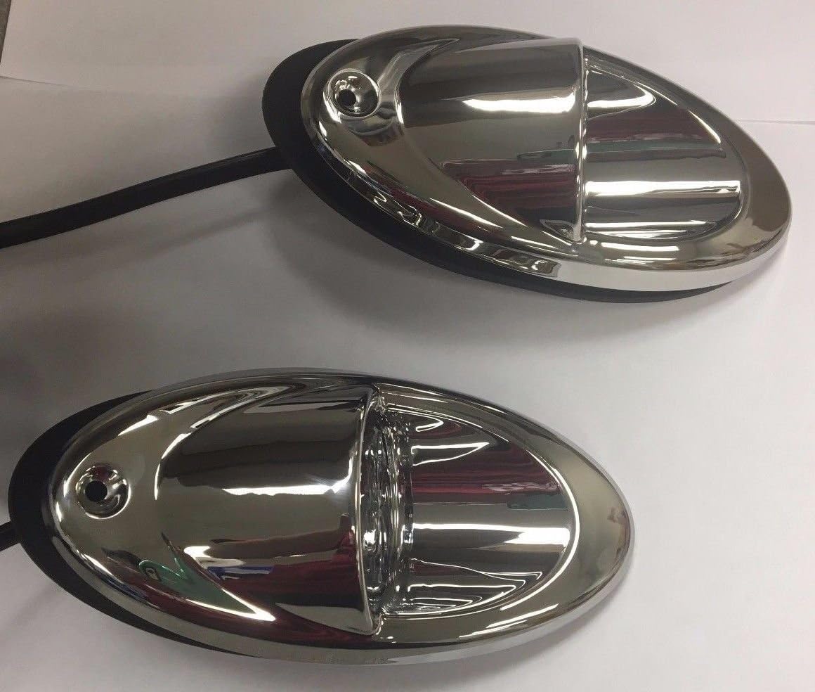 1 PAIR Marine Boat LED Recessed Mount High Output Docking Light 2000 Lumens Each
