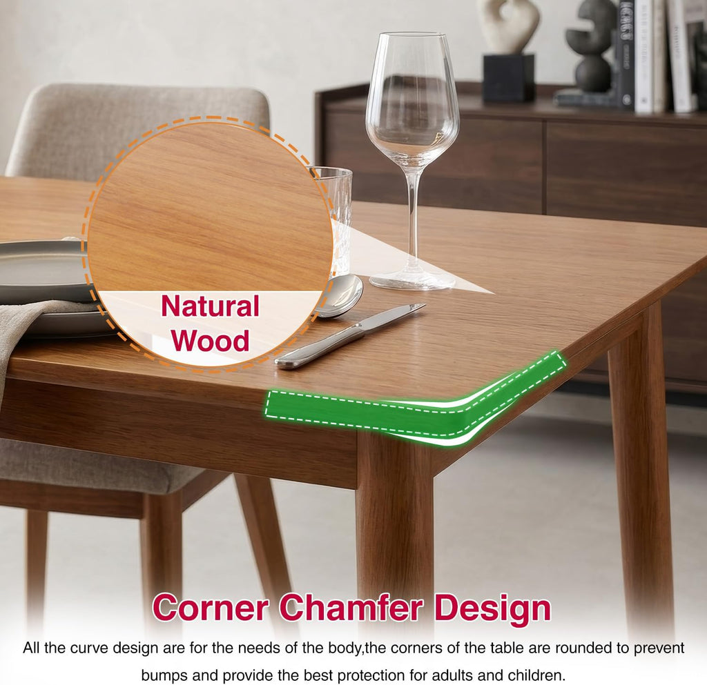 FDW 47 Inches Dining Table, Dining Room for 4 People, Small Rectangular Table for Kitchen, Quick Assembly, Small Spaces Modern Home Furniture Dinner Table, Natural