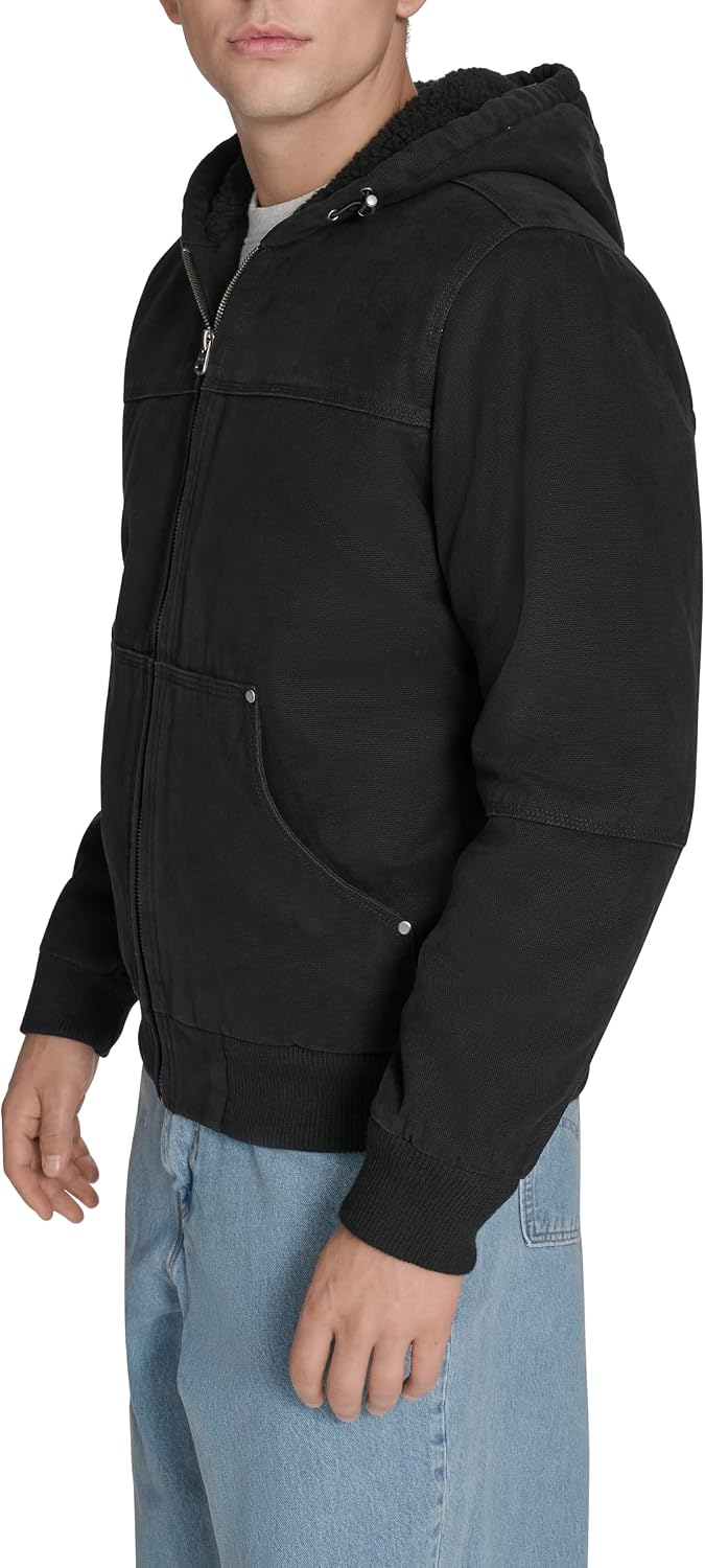 Levi's Men's Workwear Cotton Canvas Hooded Bomber Jacket