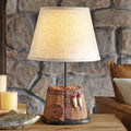 BLACK FOREST DECOR Fishing Creel Accent Lamp - Rustic Lodge Table Lamp with Woven Look - 20.25' x 13.15'