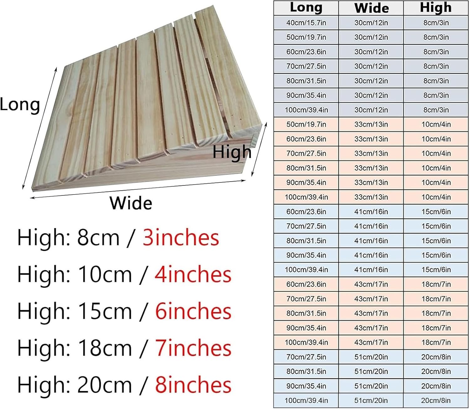 Ramps Threshold Ramp, Doorway Ramps Wood, Power Wheelchairs/Mobility Scooter/Mower Wooden Thresholds Ramp, Sturdy Stairs Slope with Non Slip Surface, Extra Long