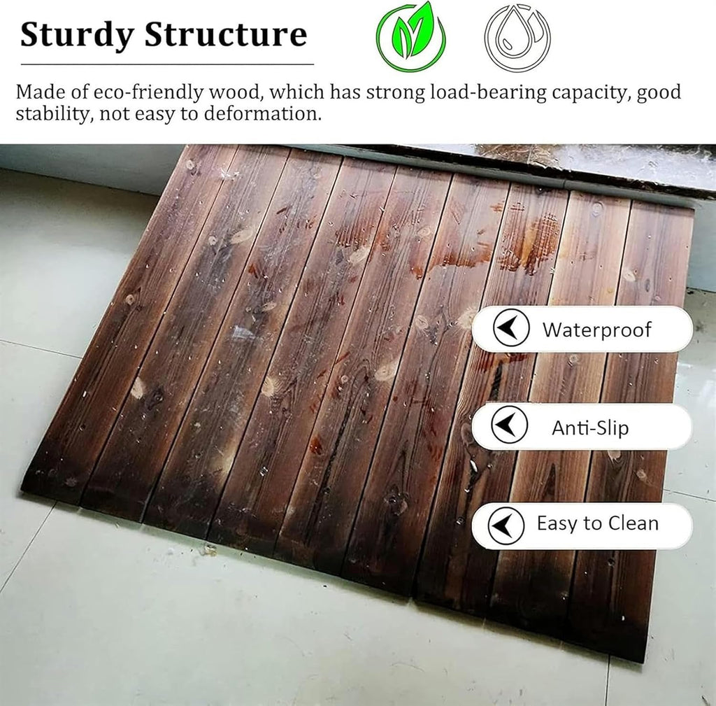 Threshold Ramp, 4/7/8/10inch Rise Wooden Threshold Ramps for Doorways, Non Slip Curb Ramp for Elderly/Disabled Entryway Ramp Wheelchair Ramp