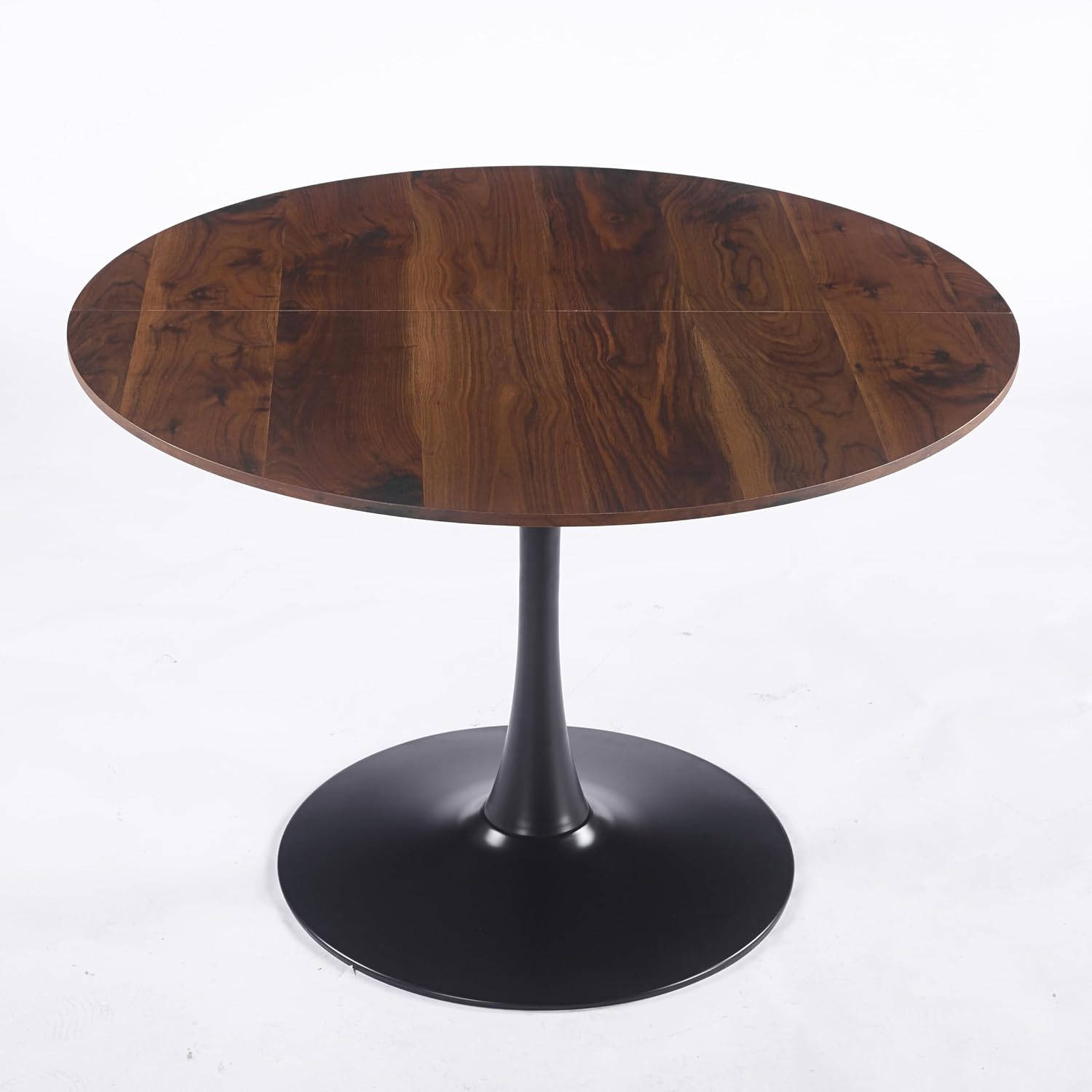 42' Tulip Table for 4-6 Persons Modern Round Dining Room Table, Mid-Century Modern Walnut Small Kitchen Table with MDF Wooden Top, Leisure Coffee Table for Living Room, Dining Room, Office