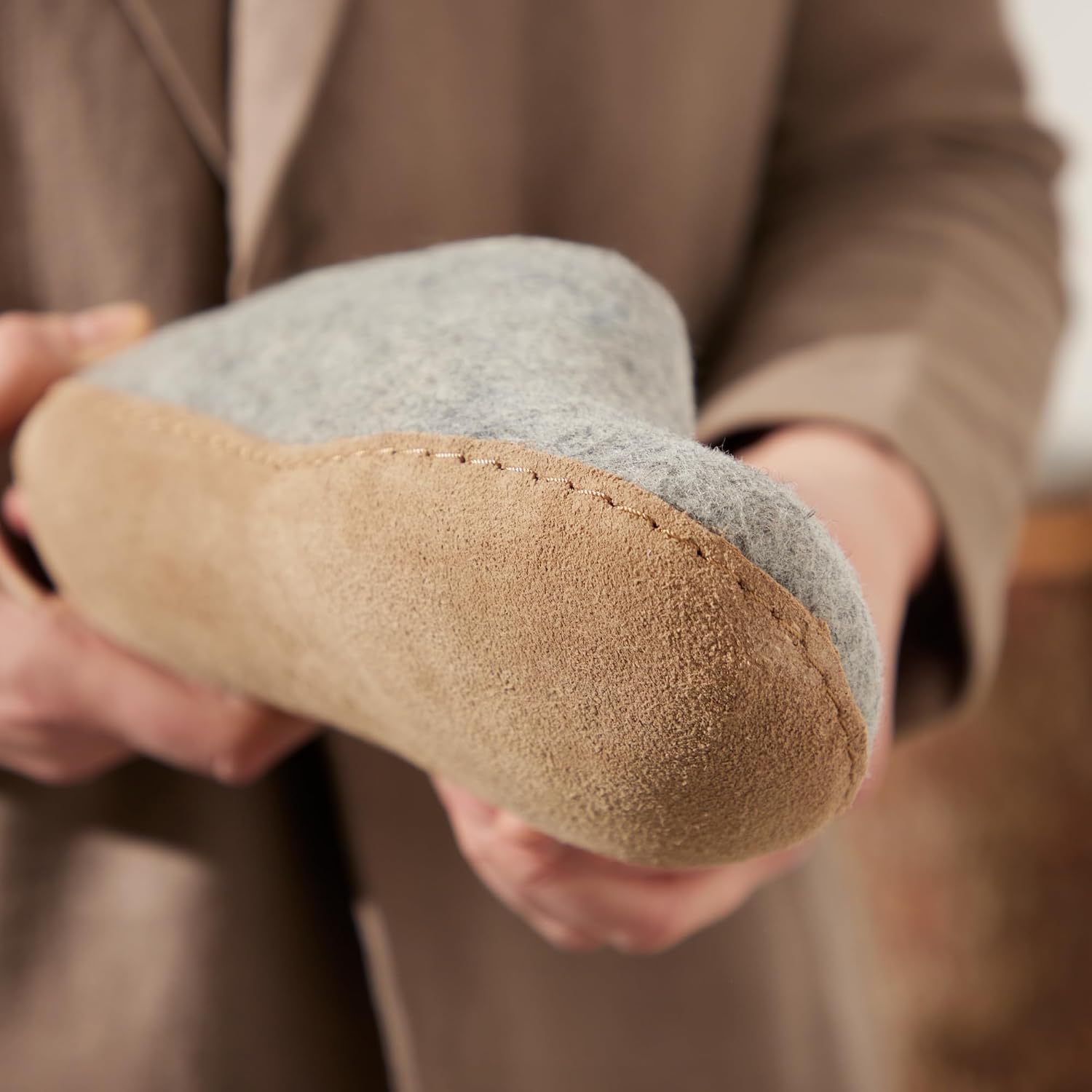 Glerups 100% quality wool mix Slipper with leather sole - Unisex Slip-on