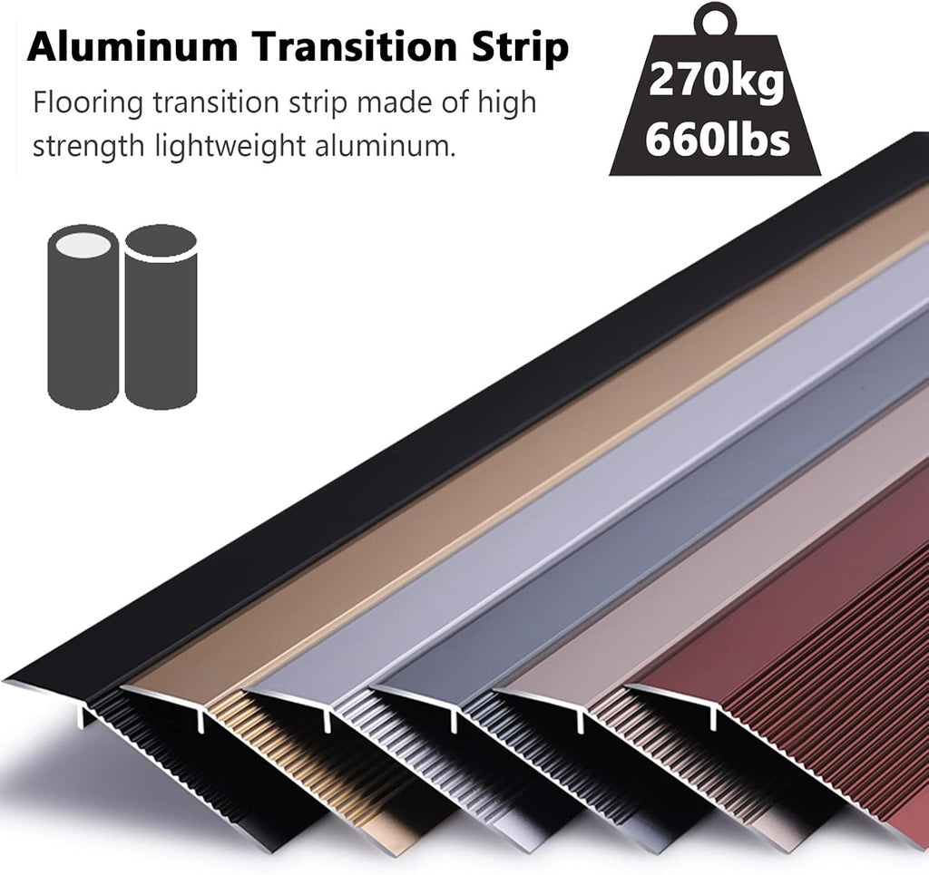 Floor Strips Between Rooms, 4inch 10cm Extra Wide Threshold Transition Ramps for Doorways, Self Adhesive Reducer/Edge Trim for Vinyl Wood Uneven Flooring, Metal,Ligjt Grey-W 10CM - L 150cm/59in