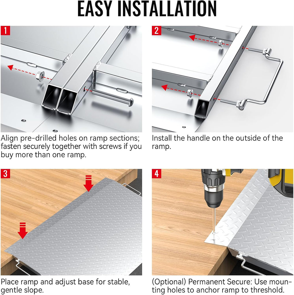 Upgraded Shed Ramp for Riding Mower 2PCS, 29' Lx48 W Anti-Slip Loading Ramps for Lawn Mowers,Pickup Trucks,Garage Threshold Doorway Tractor,Snow Blower,Garden Cart, 1500lbs Capacity