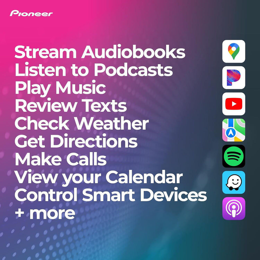 Pioneer DMH-C5500NEX 8' Digital Multimedia Receiver - Wired Apple CarPlay, Android Auto, Built-in Bluetooth and Amazon Alexa via App, Capacitive Touchscreen, Double-DIN