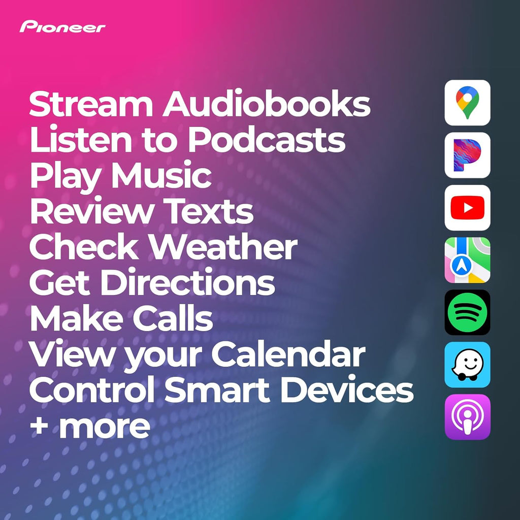 Pioneer DMH-WT8600NEX 10.1' Capacitive HD Screen, Floating Display – Wireless & Wired Apple CarPlay & Android Auto, Amazon Alexa Built-in, Bluetooth, FLAC, Backup Camera, HD Radio