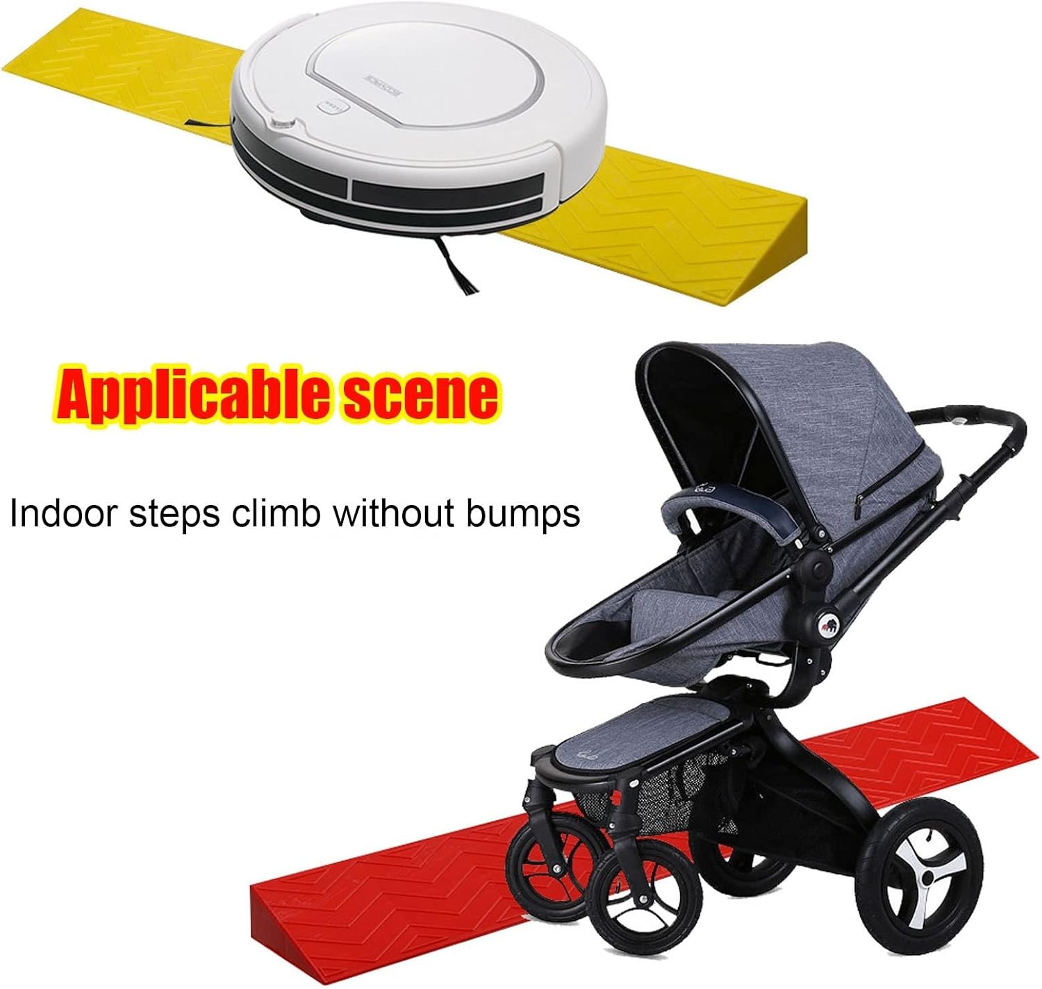 2 Inch Heavy Duty Rubber Threshold Ramp for Doorways - Portable Non-Slip Indoor/Outdoor Wheelchair Access Ramp(Blue,100 * 7 * 1CM)