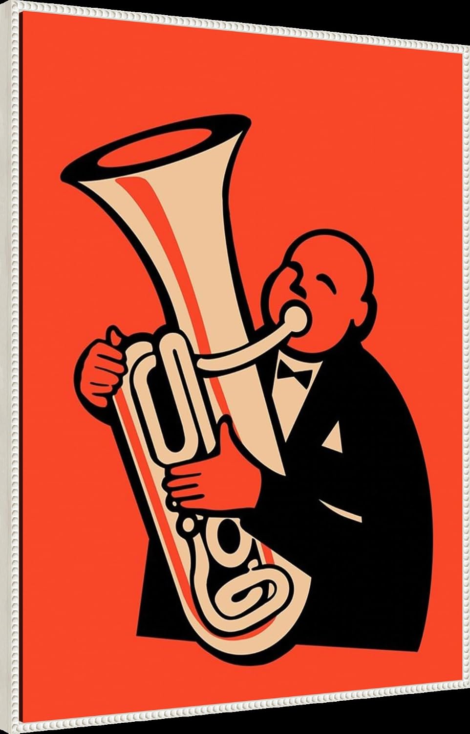 Amanti Art Framed Canvas Wall Art 42x32 The Tuba by Mark Rogan, Framed Wall Art Canvas, Music Artwork, Traditional Decor, Oversize Poster Painting for Living Room, Bedroom, Bathroom, Kitchen, Office