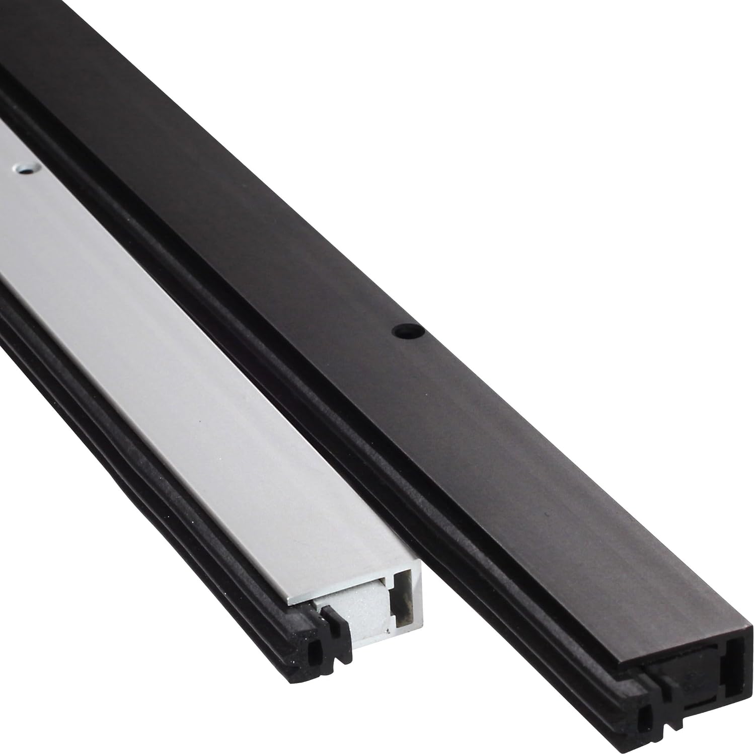 Soundproofing Door Seal Kit - Door Frame Gasket, Screw On Weather Stripping for Doors - Top & Side Door Jamb Weatherstrip Set - Aluminum Exterior Door Seal - 84 x 36 (Aluminum, Medium-Duty)