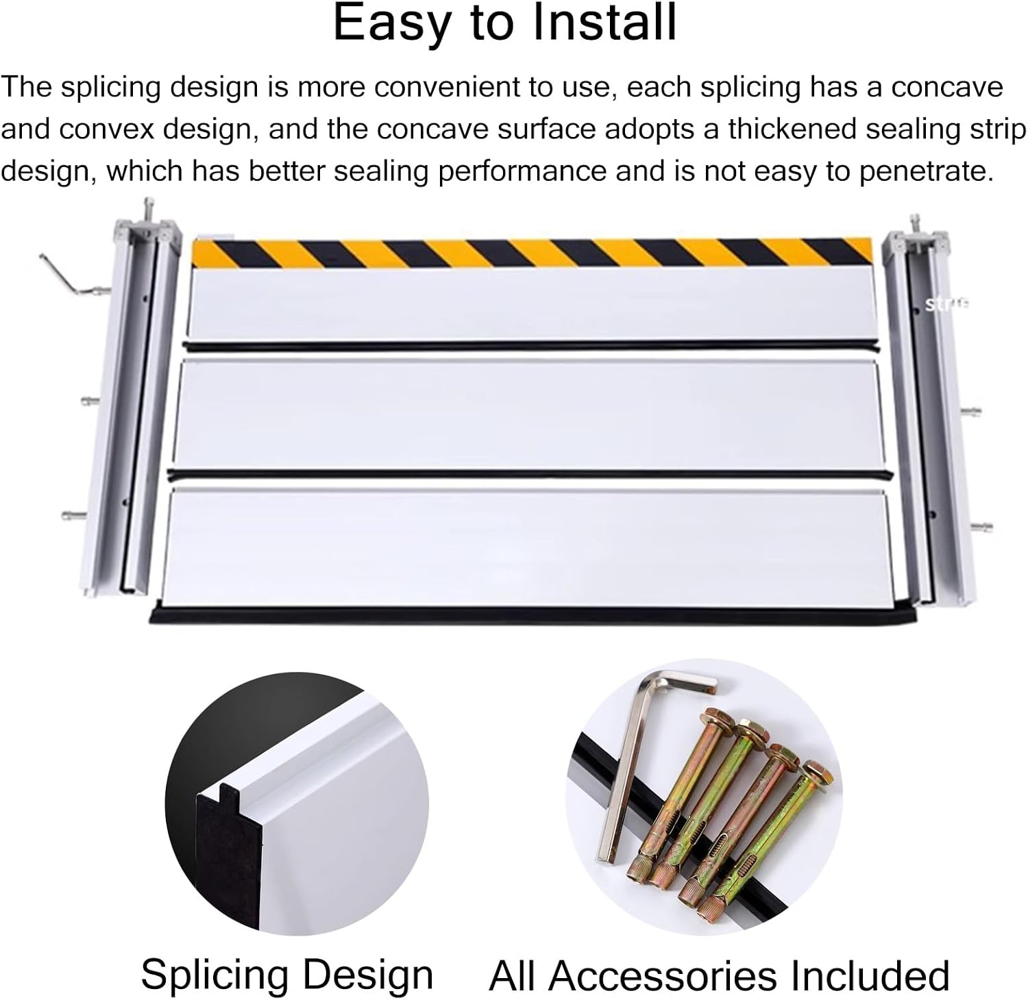 Garage Driveway Weather Water Barrier Indoor Outside Mount, Door Flood Barrier Shield Tall 40 60 80 100 CM, Aluminum Threshold Water Blocker(Silver-H 31.5in(80cm),L 4ft(122cm))