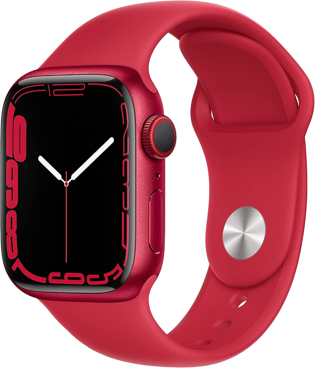 Apple Watch Series 7 [GPS + Cellular 41mm] Smart watch w/ (PRODUCT)RED Aluminum Case with (PRODUCT)RED Sport Band. Fitness Tracker, Blood Oxygen & ECG Apps, Always-On Retina Display, Water Resistant
