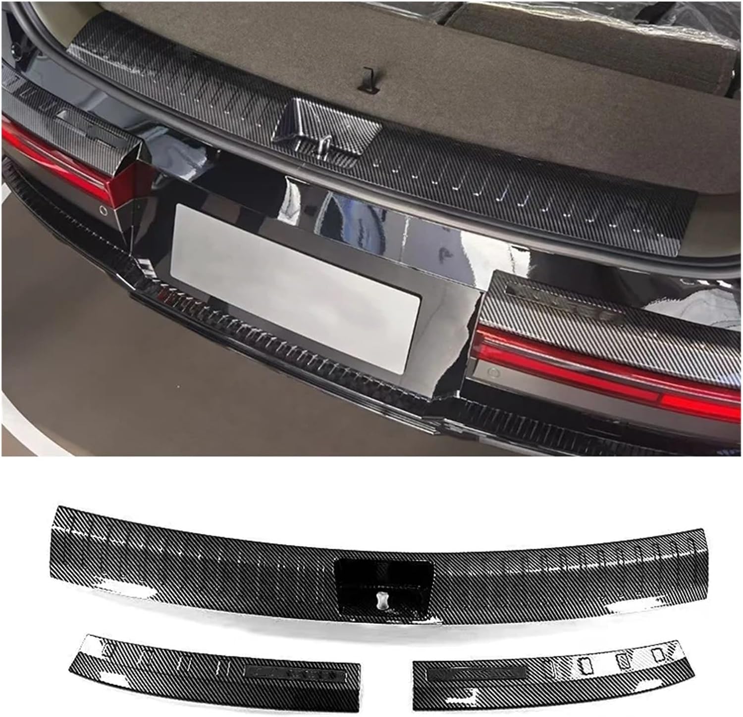 Compatible With Hyundai Santa Fe 2024-2025 2026 carbon silver Titanium Black car door threshold Inside Protector cover sill guard Trim(Titanium black)