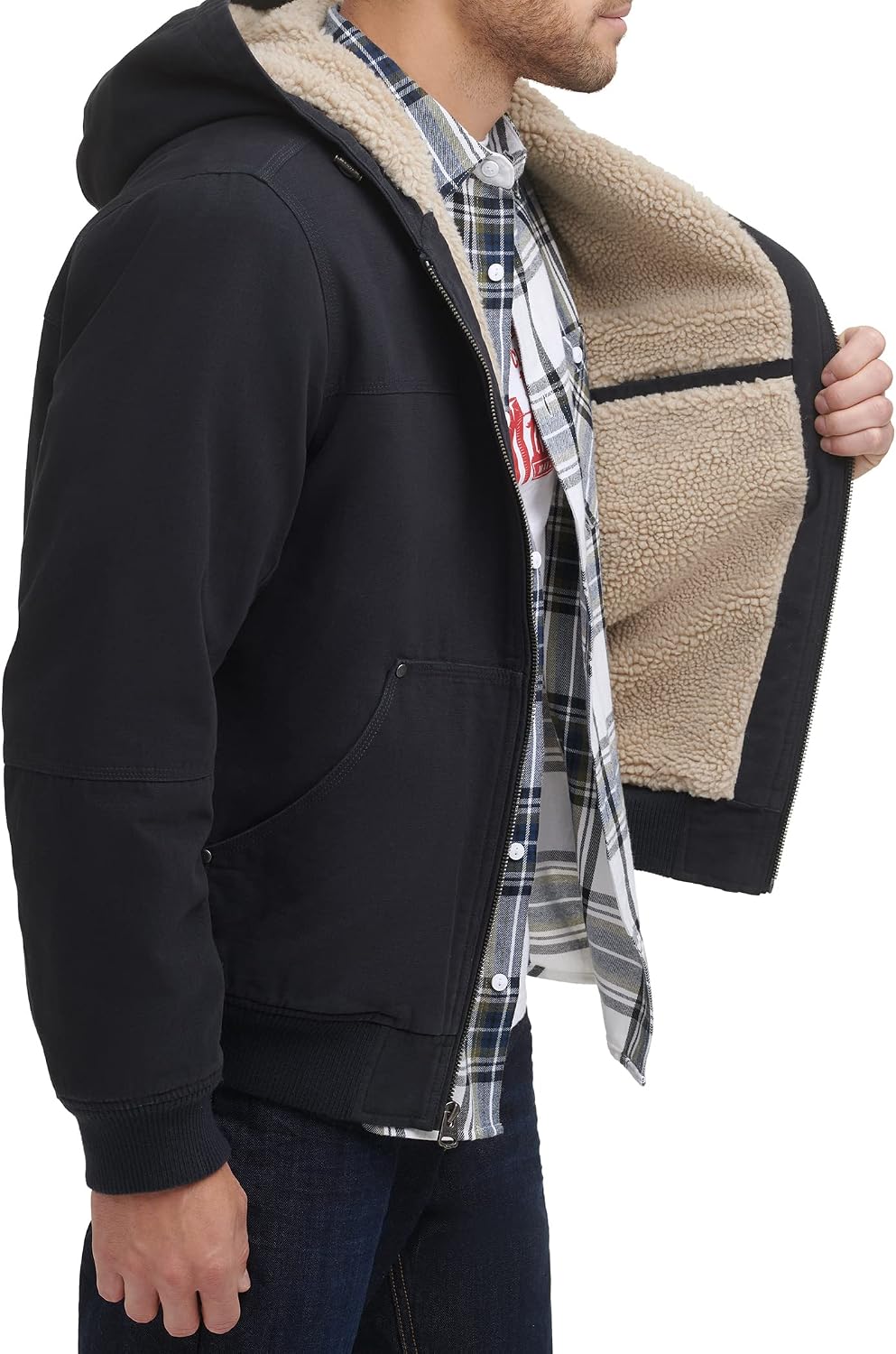 Levi's Men's Workwear Cotton Canvas Hooded Bomber Jacket