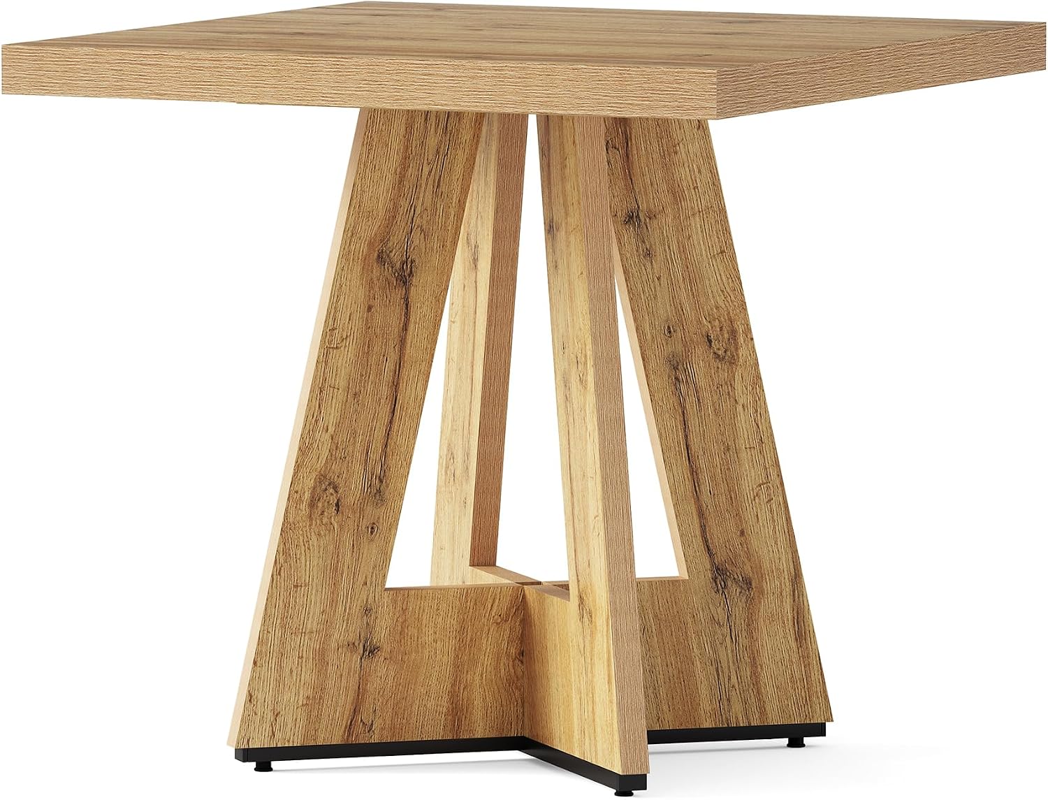 LITTLE TREE 31.5' Square Dining Table for 4, Small Space Kitchen Table with Pedestal Base, Farmhouse Wood Tables for Apartment, Dining Room & Living Room, Ideal for Cafe & Restaurant Use (Brown)