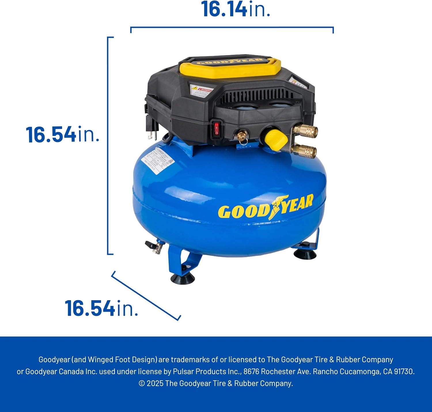 Goodyear 6 Gallon 150 PSI Oil Free Electric Pancake Air Compressor