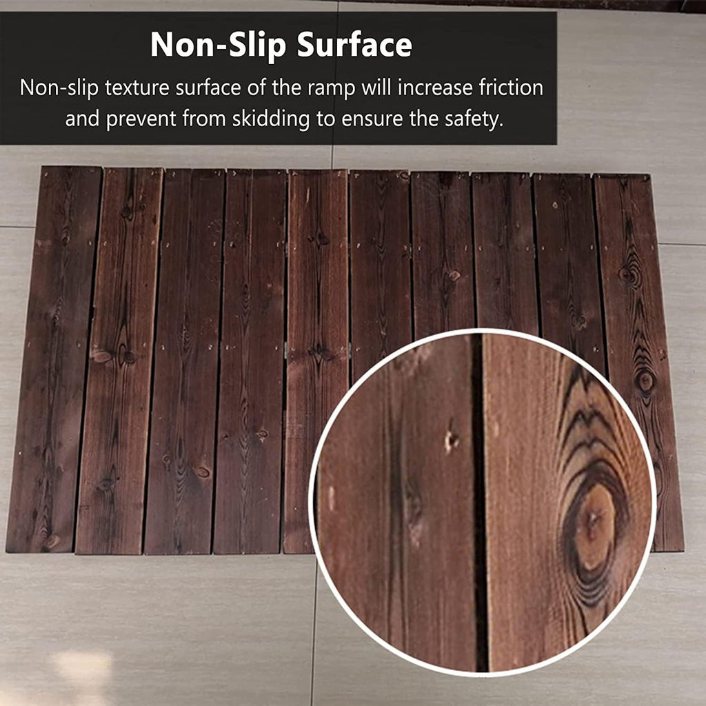 Threshold Ramp Wood, Wheelchairs Ramps for Steps Stairs Curbs Doorways, Non-Skid Surface Rv Driveway Ramp (Size : 90x70x20cm (35.4x27.5x8))