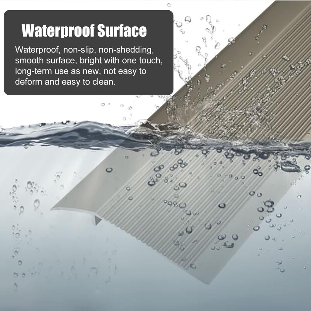 4inch Wide Threshold Floor Transition Strip Reducer Flute, Wood to Tile/Laminate to Floor Tiles, Heavy Duty Carpet Edge Strip, 90/100/110/120/130/140/150cm Long (Color : Grey, Size : 135cm/53.1in)
