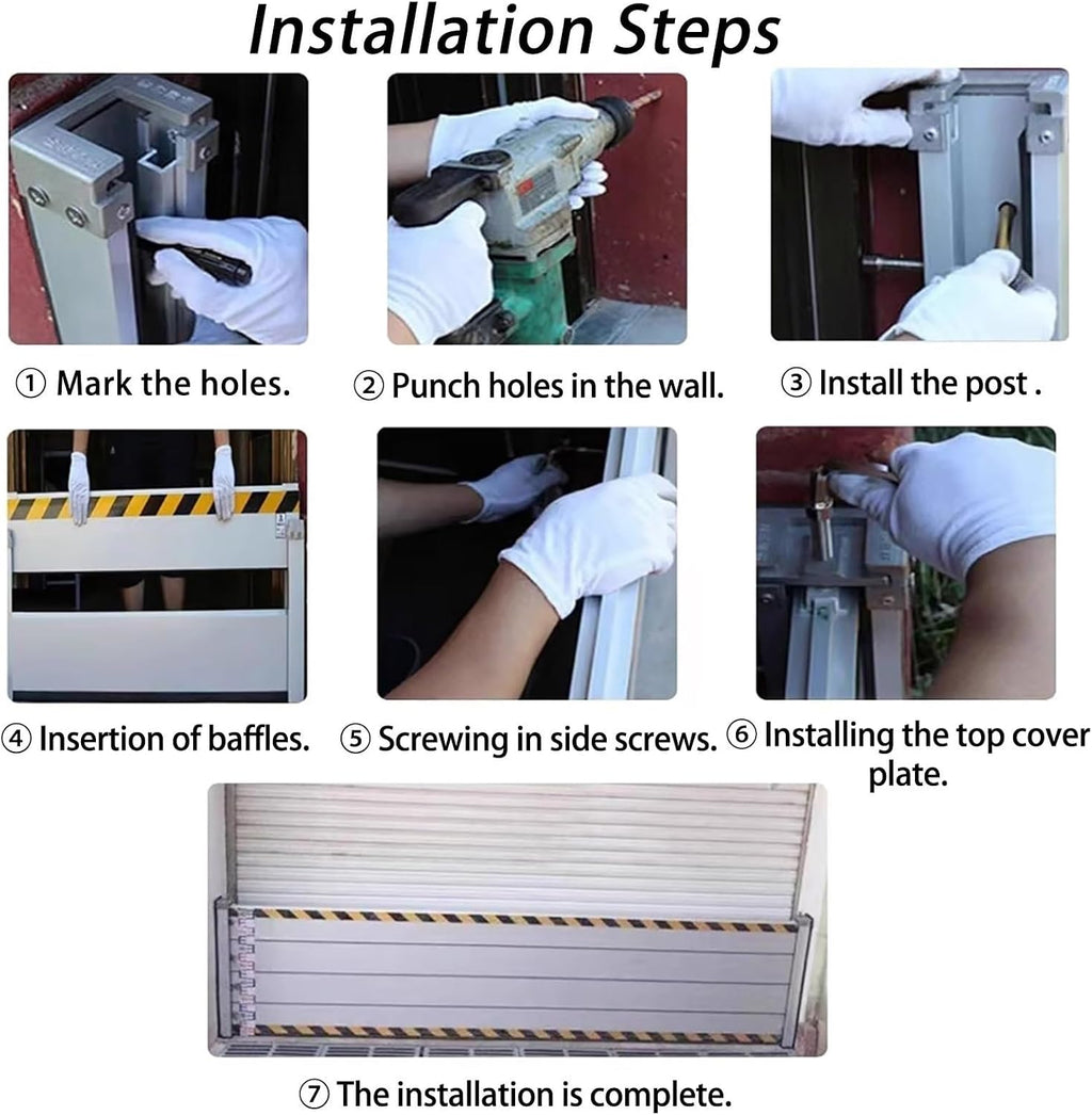 Outside Flood Barriers Shield for Driveway/Garden/Front Doors, Reusable Garage Door Anti-flood Wall Threshold Kit, Detachable Aluminum Baffle Temporary Dams, 3ft 5ft 8ft 10ft 17feet 20ft Long(Color:H