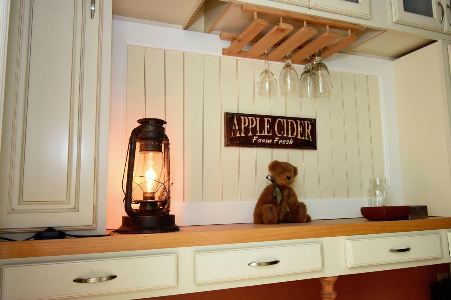Electric Lantern Table lamp with dimmer with Hand Finished Rust Patina